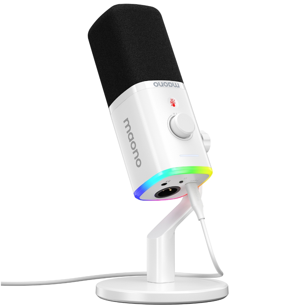 Bộ micrô Maono PD100X RGB chế độ kép USB / XLR có phần mềm, tắt tiếng, điều khiển âm lượng cho PC, điện thoại, phát trực tuyến, chơi game, qua giọng nói, ghi âm