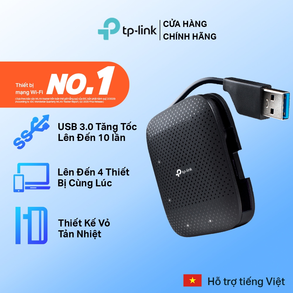 Bộ Chia 4 Cổng USB 3.0 TP-Link UH400 | Thiết Kế Nhỏ Gọn, Cáp USB, Không Cần Driver