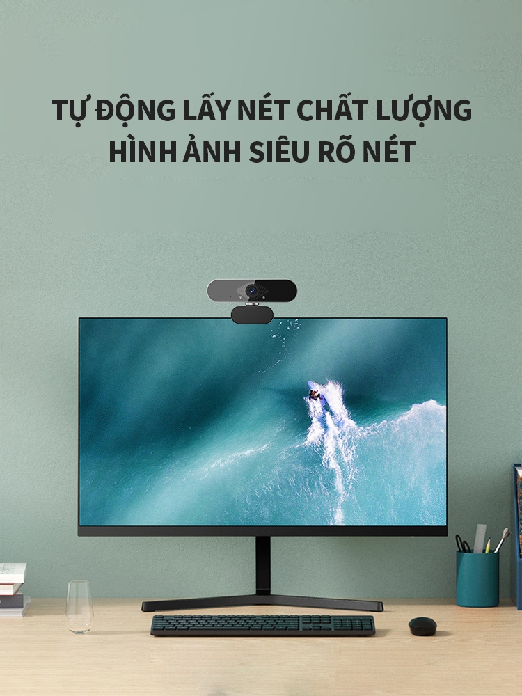 Webcam ICON Q-20 Độ Phân Giải 4K/2K – Livestream & Họp Online Sắc Nét, Có Mic, Tương Thích PC/Laptop